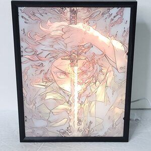 Anime Demon Slayer Action Light Painting Photo Frame Tanjirou Led Desk Lamp NEW